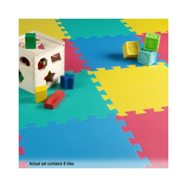 Fleming Supply Fleming Supply Foam Floor Mat Tiles, 8 Interlocking 12.5 inch x 12.5 inch Pieces for Classrooms - 768940CIW