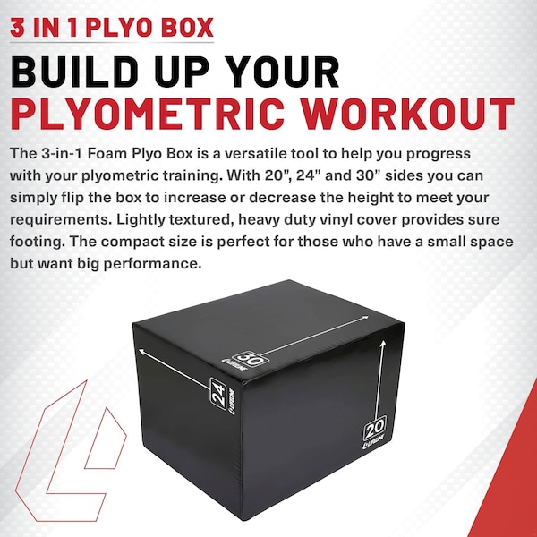 Lifeline Fitness Fitness 3-IN-1 FOAM PLYO BOX - 20in-24in-30in - LLPB3IN1
