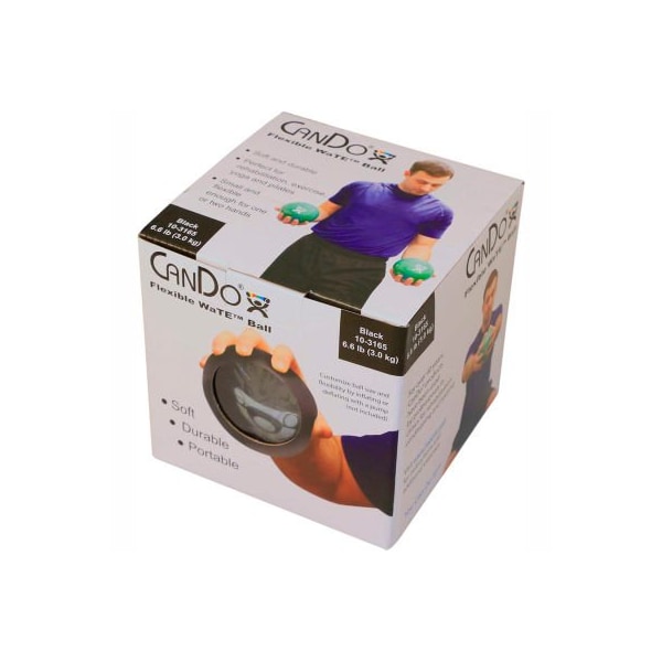 Fabrication Enterprises CanDo WaTE Hand-held Weighted Ball, Black, 3 kg/6.6 lb. - 462307
