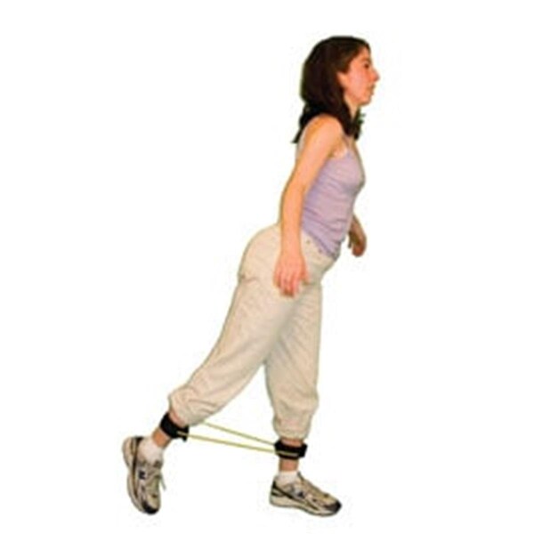 Step-Up Relief Exercise Tubing with Ankle Cuffs Exerciser - 48 Inch - Black - X-Heavy - ST70585