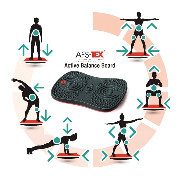 Floortex AFS-TEX Active Balance Board, 14 x 20 x 2.5, Black - FCWB1420ABK