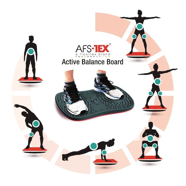 Floortex AFS-TEX Active Balance Board, 14 x 20 x 2.5, Black - FCWB1420ABK