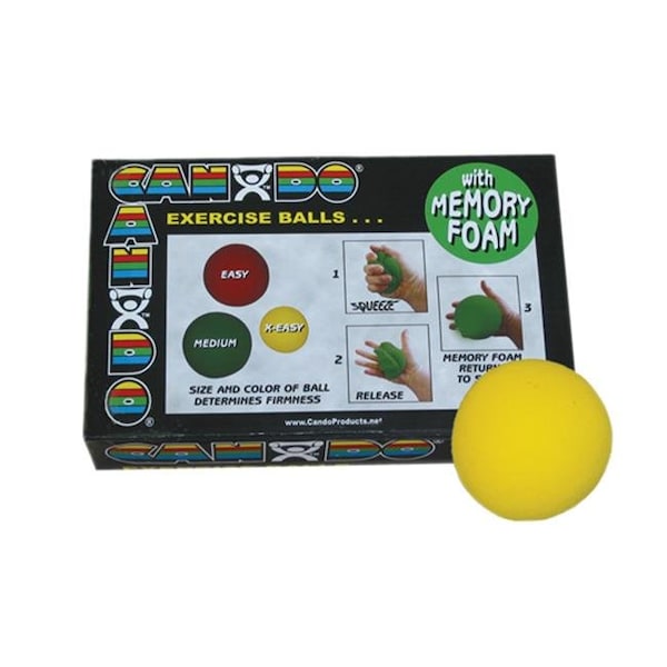 Fabrication Enterprises Fabrication Enterprises 10-0776 CanDo Memory Foam Squeeze Ball - 2.5 in. Diameter; Yellow; X-Easy - 10-0776