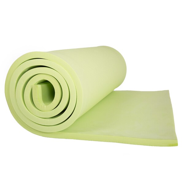 Wakeman Extra-Thick Yoga Mat - Durable Non-Slip Foam Workout Mat with Carrying Strap Green - 80-5136-GREEN