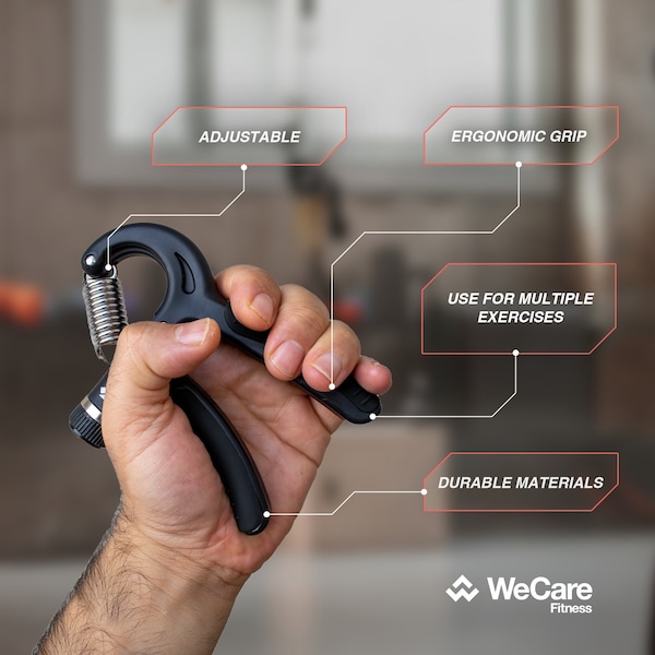 Wecare Fitness Resistance Hand Grip Strength Trainer, Adjustable Non-Slip, Black - WF-RHG-BLK