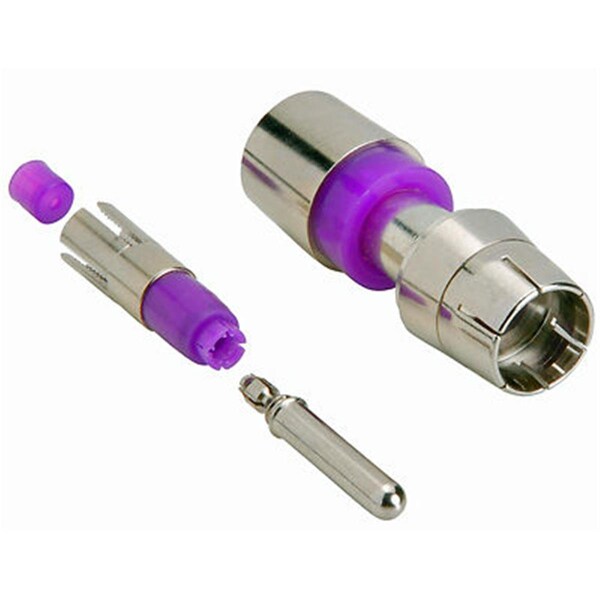 Conectores RCA de Icm - 22 Gang Mini Coaxial, Morado - ICMFSRCA15RGB