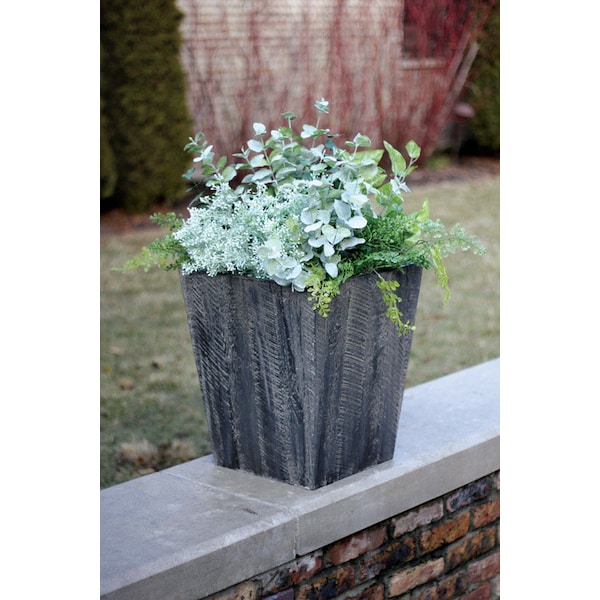 Suncast Suncast Farmington 18 in. H X 16 in. W X 16 in. D Resin Farmhouse Planter Gray - 1619GP44