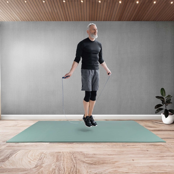 Wakeman Large Yoga Mat - 6x4 Non-Slip 8mm Exercise Mat for Home Workouts by Mint - 80-5224