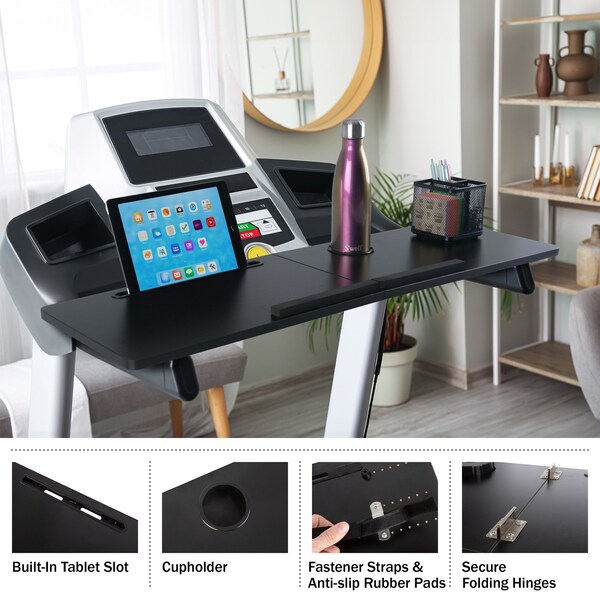 Rad Sportz Treadmill Desk Workstation - Universal Laptop Stand for Most Treadmills by Black - 80-5210