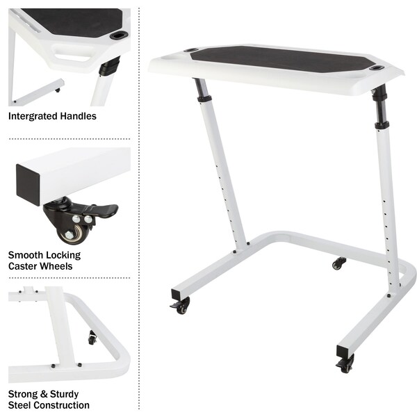 Rad Sportz Bike Desk - Rolling Laptop Cart for Stationary Bike - Adjustable Standing Desk by - 80-5212