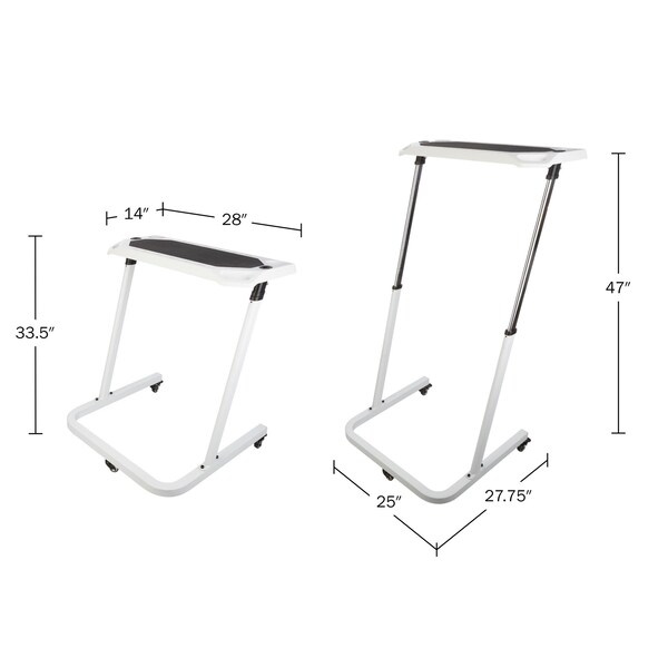 Rad Sportz Bike Desk - Rolling Laptop Cart for Stationary Bike - Adjustable Standing Desk by - 80-5212