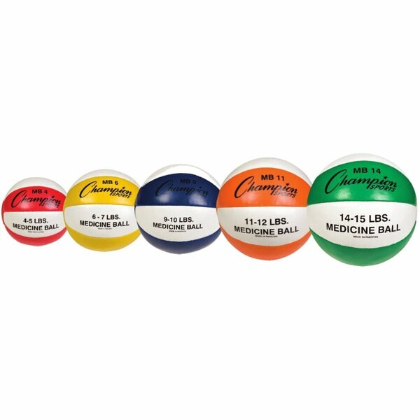 Champion Sports Leather Medicine Ball, 3kg, 10"D - MB6