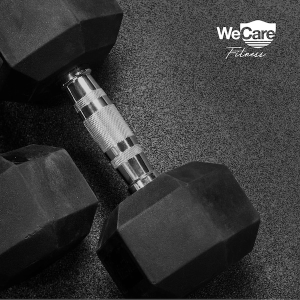 Wecare Fitness Rubber-Coated Chrome Handle 25 Lbs Dumbbells, Set of Two, Black, 2PK - WC-2P-25LB-BK