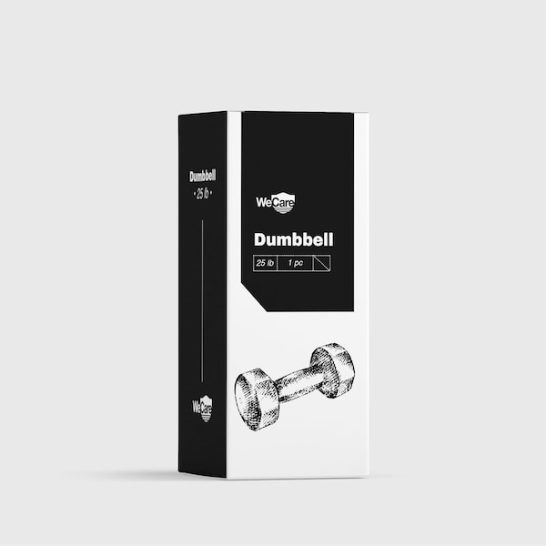 Wecare Fitness Rubber-Coated Chrome Handle 25 Lbs Dumbbells, Set of Two, Black, 2PK - WC-2P-25LB-BK