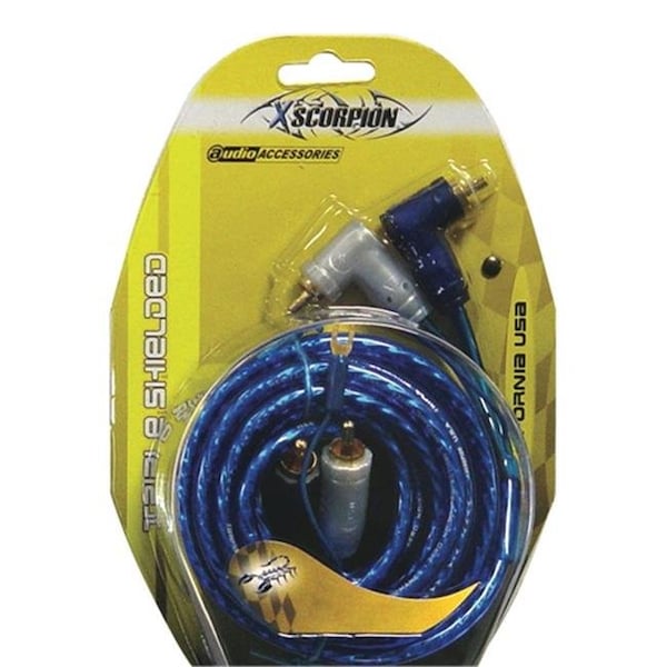 XSCORP 6TR 6 ft. Cables de audio RCA con ángulo recto y triple blindaje con cable de activación - 6TR