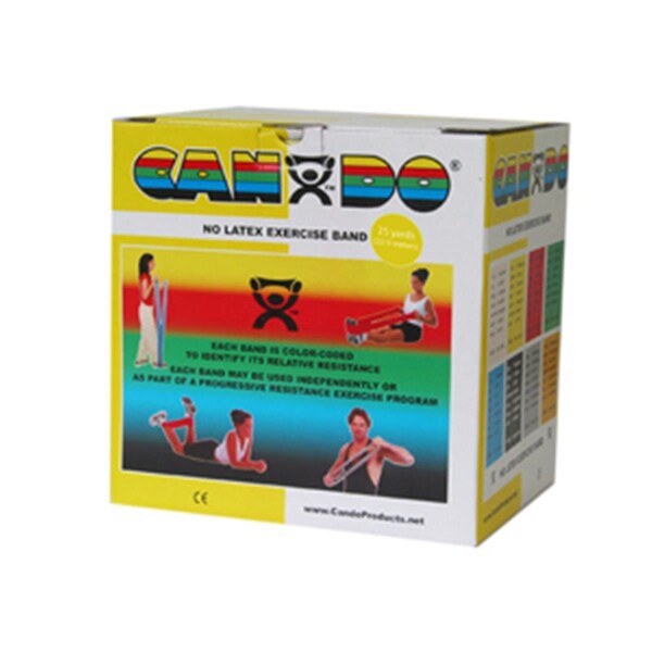 Cando International Latex Free Exercise Band, 25 yards Roll - Yellow, X Light - CANDO-10-5631