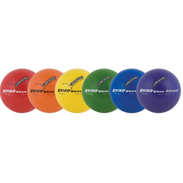Champion Sports 7 in. Rhino Skin Ball Set, Multicolor - Set of 6 - CH55847
