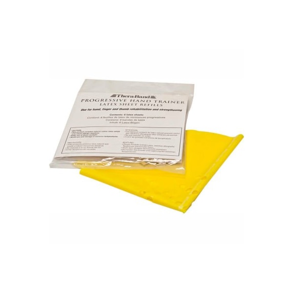 Fabrication Enterprises Thera-Band Progressive Hand Trainer, 6 Sheet Refills, Yellow, X-Light - 10-1271