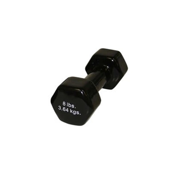 Fabrication Enterprises 8 lbs Vinyl-Coated Iron Dumbbell, Black - FA129028