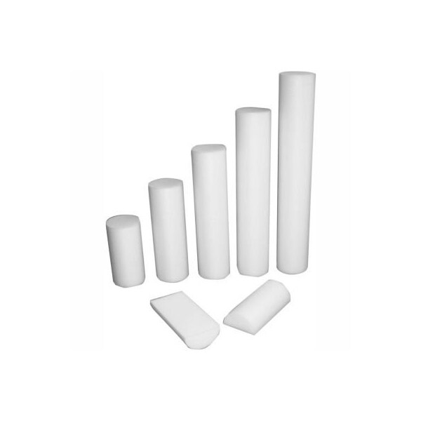 Fabrication Enterprises CanDo White PE Foam Roller, Half-Round, 6" Dia. x 30"L - 30-2143