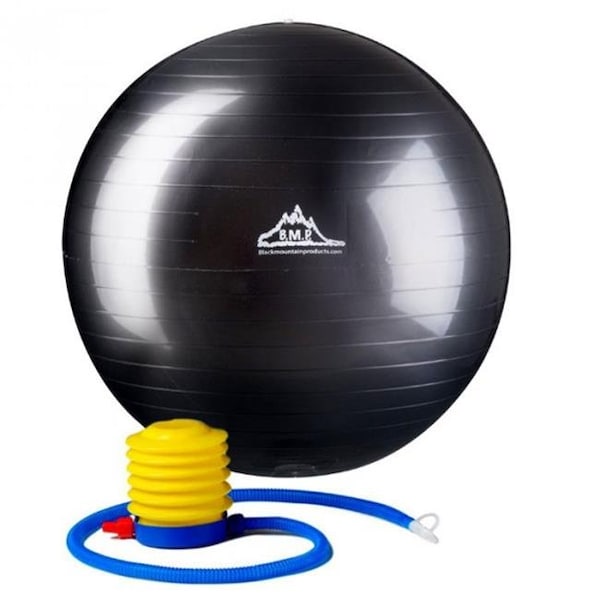 Black Mountain Products Black Mountain Products 75cm Black Gym Ball 75 cm. Static Strength Exercise Stability Ball; Black - 75CM BLACK GYM BALL