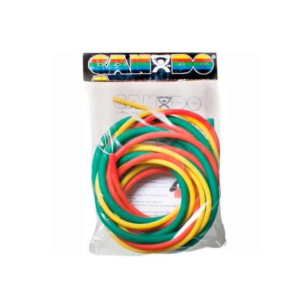 Fabrication Enterprises CanDo Low Powder Exercise Tubing PEP Pack, 6' Tubing, Easy -Yellow, Red, Green) - 1271320