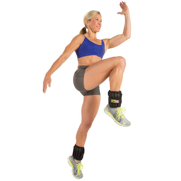 Gofit 5-Pound Pair of Padded Pro Ankle Weights - GF-P5W