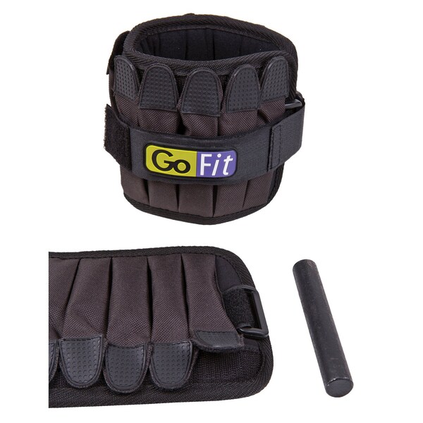 Gofit 5-Pound Pair of Padded Pro Ankle Weights - GF-P5W
