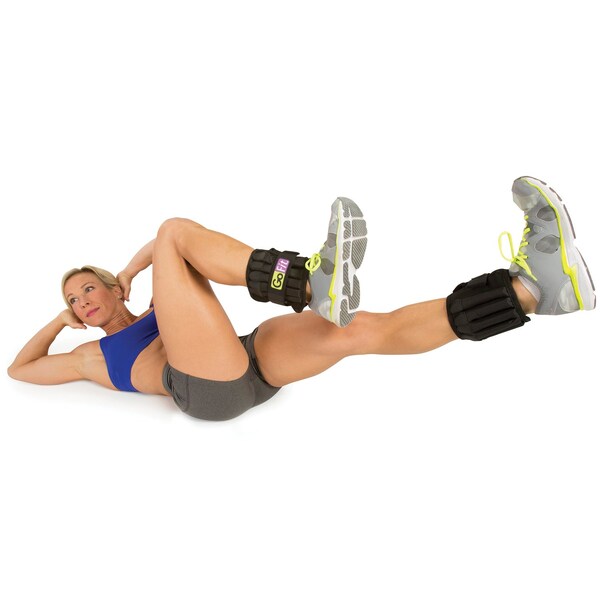 Gofit 5-Pound Pair of Padded Pro Ankle Weights - GF-P5W
