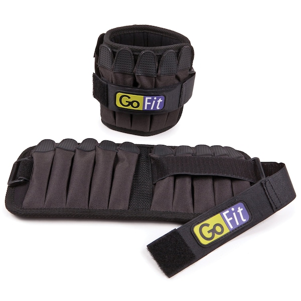 Gofit 5-Pound Pair of Padded Pro Ankle Weights - GF-P5W