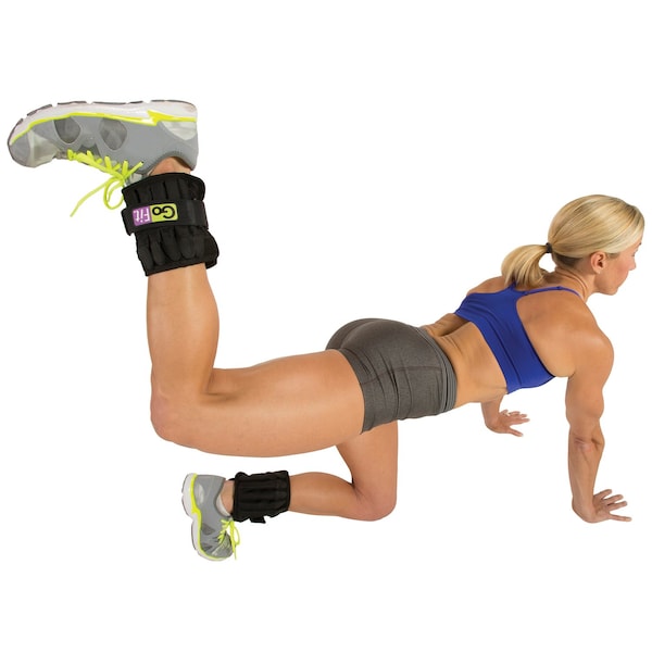 Gofit 5-Pound Pair of Padded Pro Ankle Weights - GF-P5W