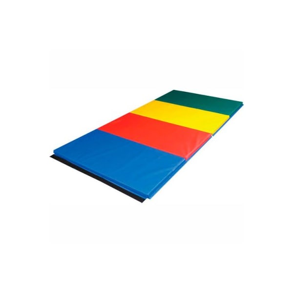 Fabrication Enterprises CanDo Accordion-Fold Exercise Mat, 1-3/8" PU Foam with Cover, 4' x 8', Rainbow Colors - 38-0082