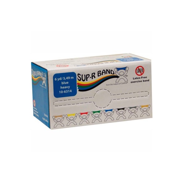 Fabrication Enterprises Sup-R Band Latex Free Exercise Band, Blue, 6 Yard Roll/Box - 1612455