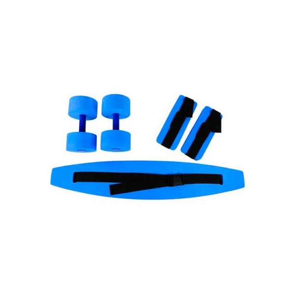 Fabrication Enterprises CanDo Deluxe Aquatic Exercise Kit (Jogger Belt, Ankle Cuffs, Hand Bars), Large, Blue - 20-4202B