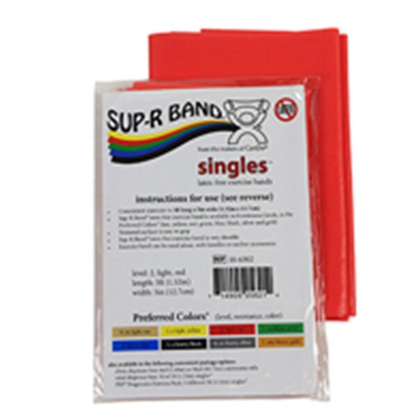 Sup Extra Light Latex Free 5 ft. Strip Exercise Band, Yellow - R-BAND-10-6302