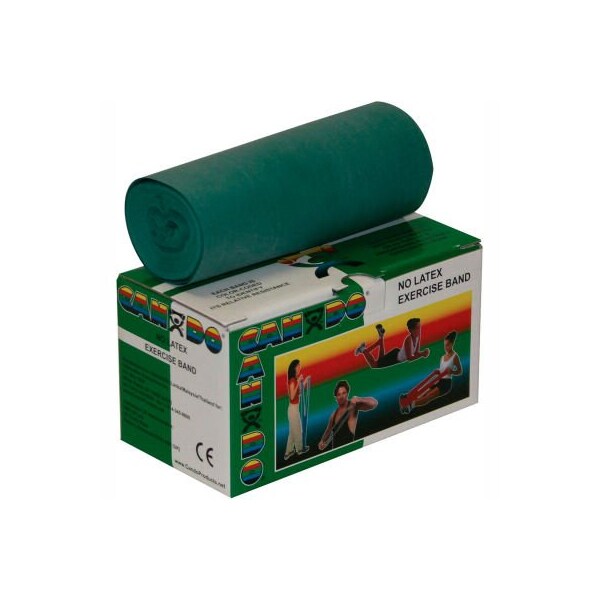 Fabrication Enterprises CanDo Latex-Free Exercise Band, Green, 6 Yard Roll, 1 Roll/Box - 1356421