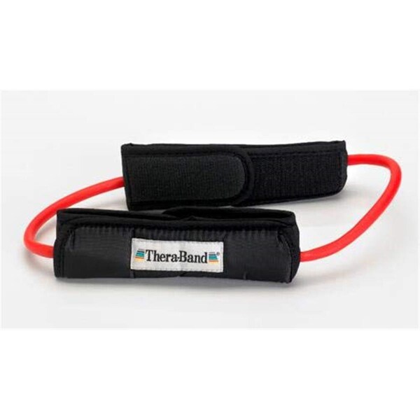 Theraband Professional Resistance Tubing Loop with Padded Cuffs, Red - 21431
