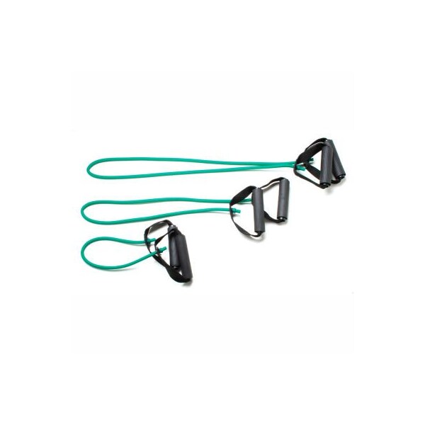 Fabrication Enterprises CanDo Exercise Tubing with Handles, Full Body Set -18", 36", 48"), Green, 3/Set - 1433121