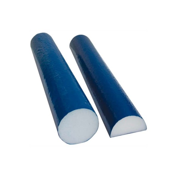 Fabrication Enterprises CanDo White PE Foam Roller with Blue TufCoat, Round, 4" Dia. x 36"L - 30-2235