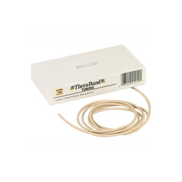 Fabrication Enterprises Thera-Band Latex Exercise Tubing, Tan, 25' Roll/Box - 10-1310
