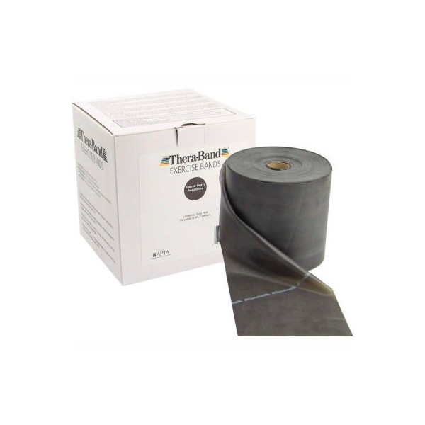 Fabrication Enterprises Thera-Band Latex Exercise Band, Black, 50 Yard Roll/Box - 10-1010