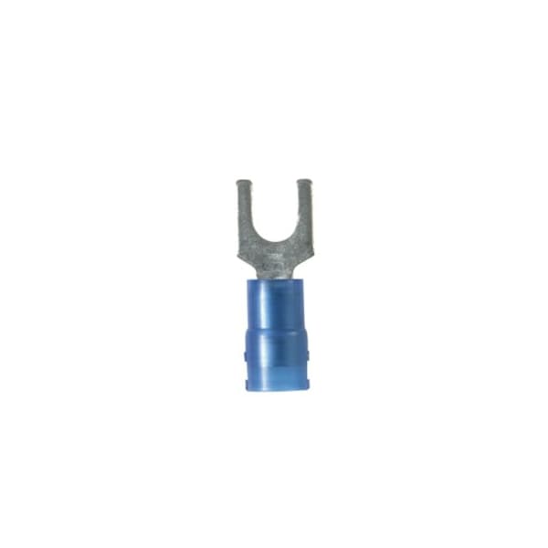 Panduit 18-14 AWG Nylon Fork Terminal #6 Stud PK100, Max. Voltage: 600V - PN14-6FN-C
