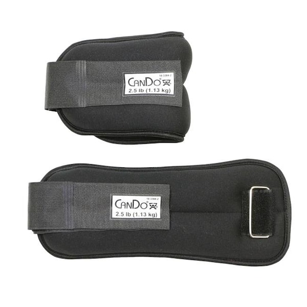 Cando International Cando 10-3384-2 5 lbs Weight Straps Set; Black - 10-3384-2