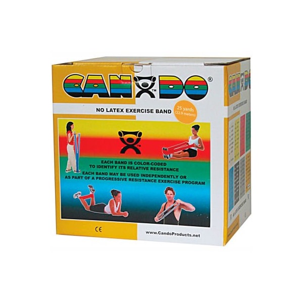 Fabrication Enterprises CanDo Latex-Free Exercise Band, Gold, 25 Yard Roll, 1 Roll/Box - 1365187