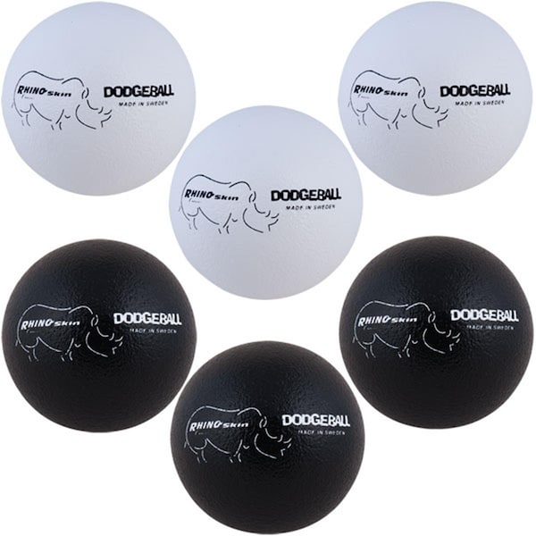 Champion Sports 7 in. Rhino Skin Dodgeball Set, 3 White & 3 Black - Set of 6 - CH55964