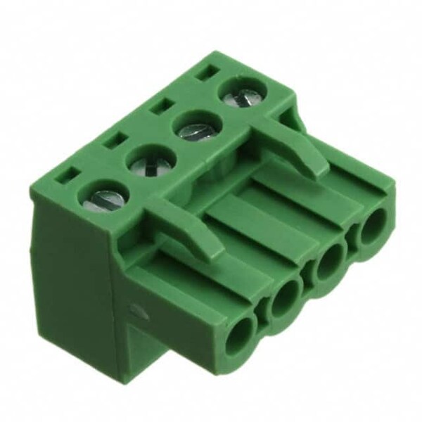 Fci Tj - 5.08- 4P Green W/0 Flange   - Zinc B/M Clamp With Ni Plated Wire Guard Bright Tin- Plated - TJ04515600J0G