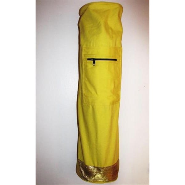Omsutra Yoga Golden Saree Lace Mat Bag - Yellow - OM102096-YELLOW