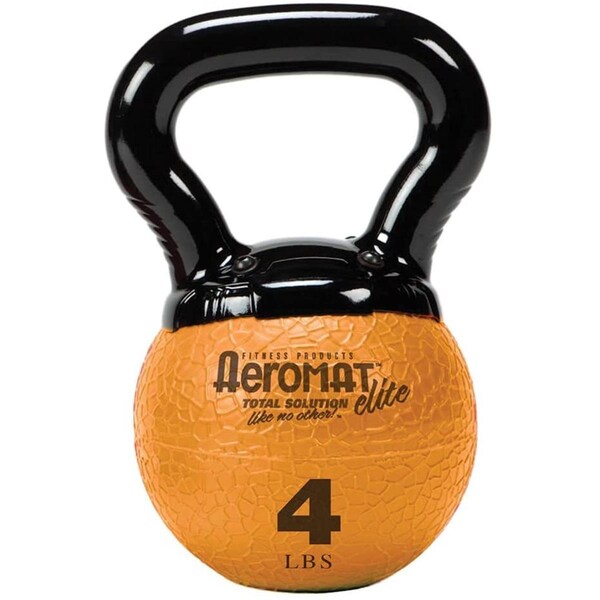 Agm Group 4 lbs 2021 Aeromat Elite Mini Kettlebell Medicine Ball, Orange - New Handle - 35821