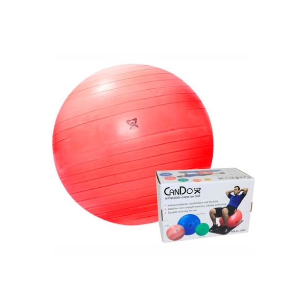 Fabrication Enterprises CanDo Deluxe ABS Inflatable Exercise Ball, Extra Thick, Red, 75 cm (30") - 30-1854
