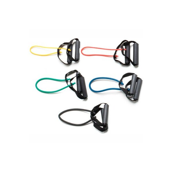 Fabrication Enterprises CanDo Exercise Tubing with Handles, 18", 5 Color Set - 1333045